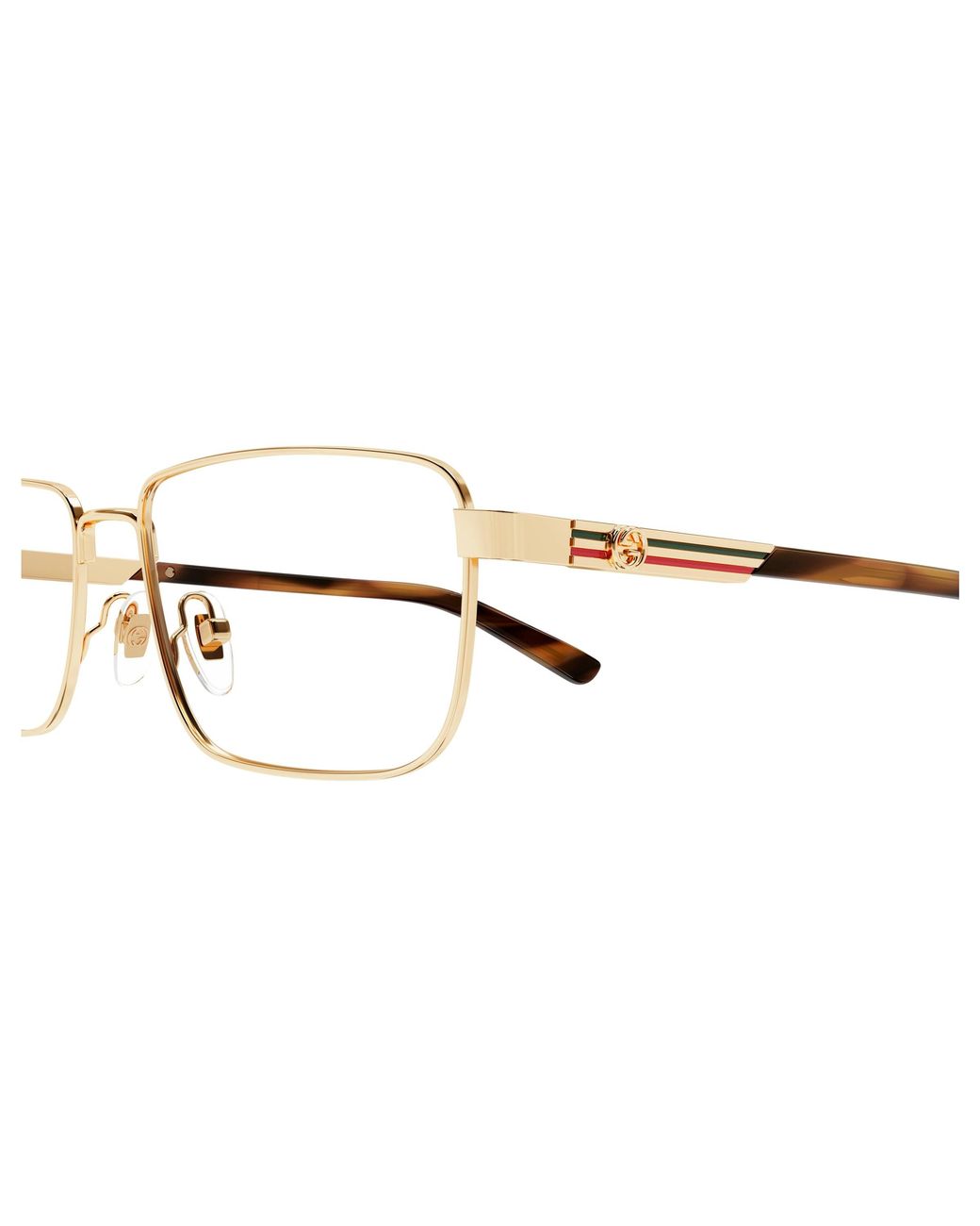 Gucci Black Gg1291O 002 Optical Frames Metal Squared for men