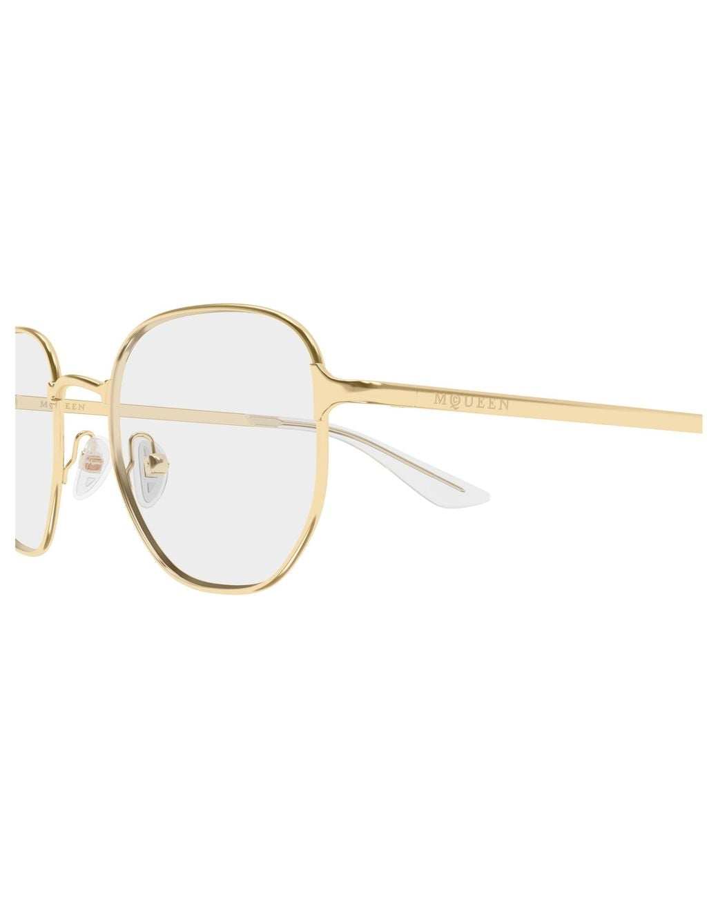 McQueen Black Am0590O 002 Montature Da Vista Metallo Trasparente Rotonda