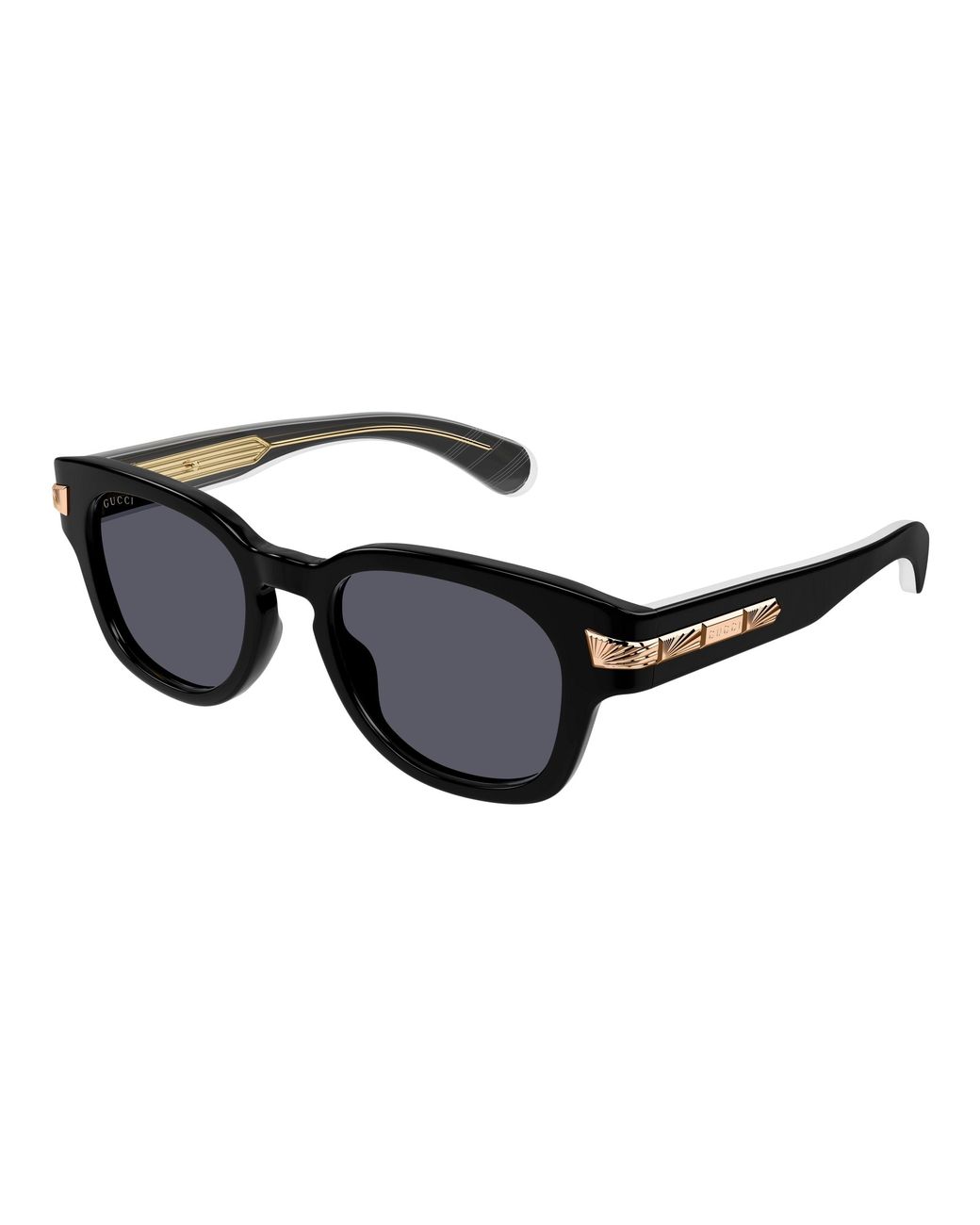 Gucci Black Gg1518S 001 Sunglasses Acetate Round for men