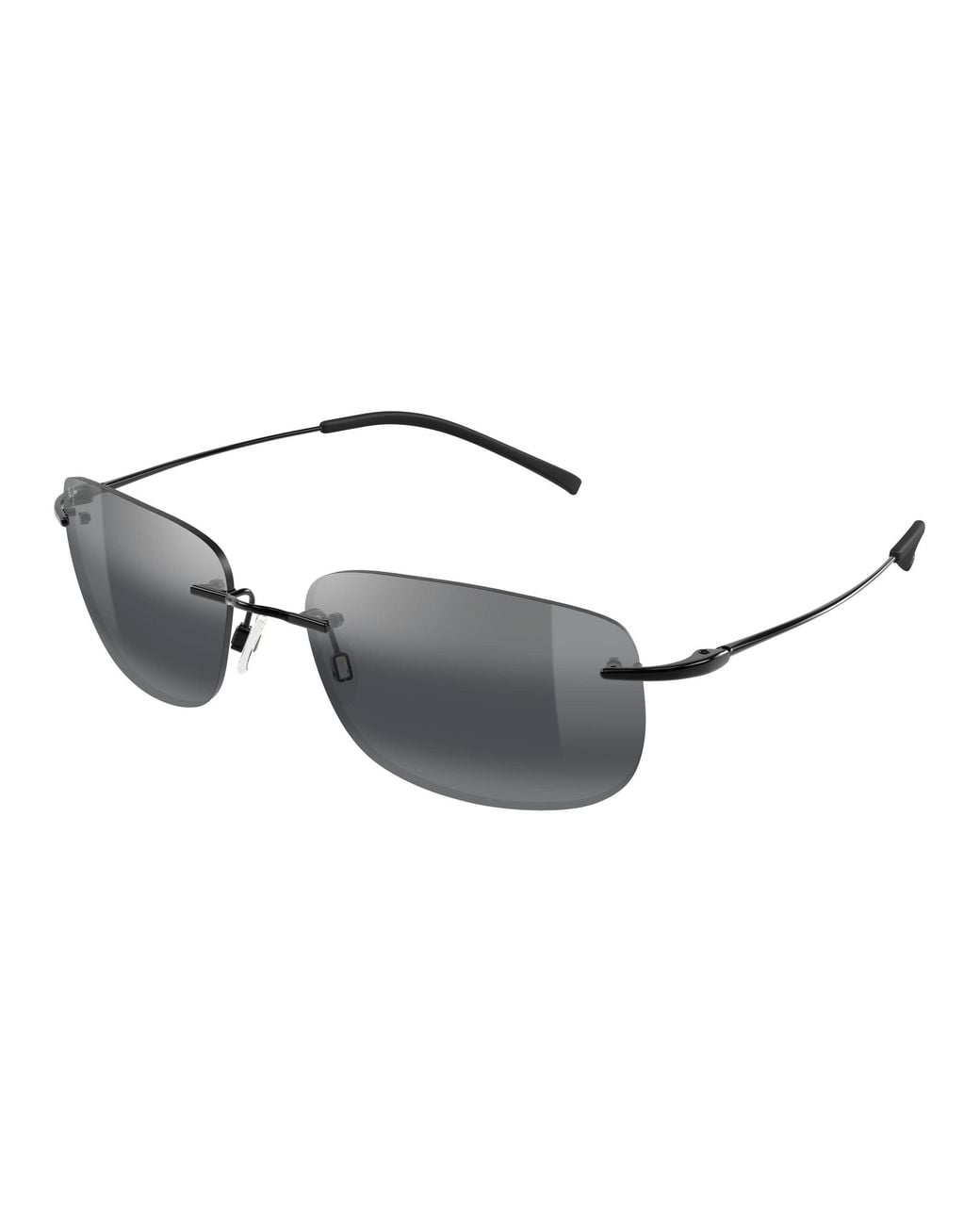 Maui Jim Black Mj0334S 001 Occhiali Da Sole Metallo Grigio Squadrata