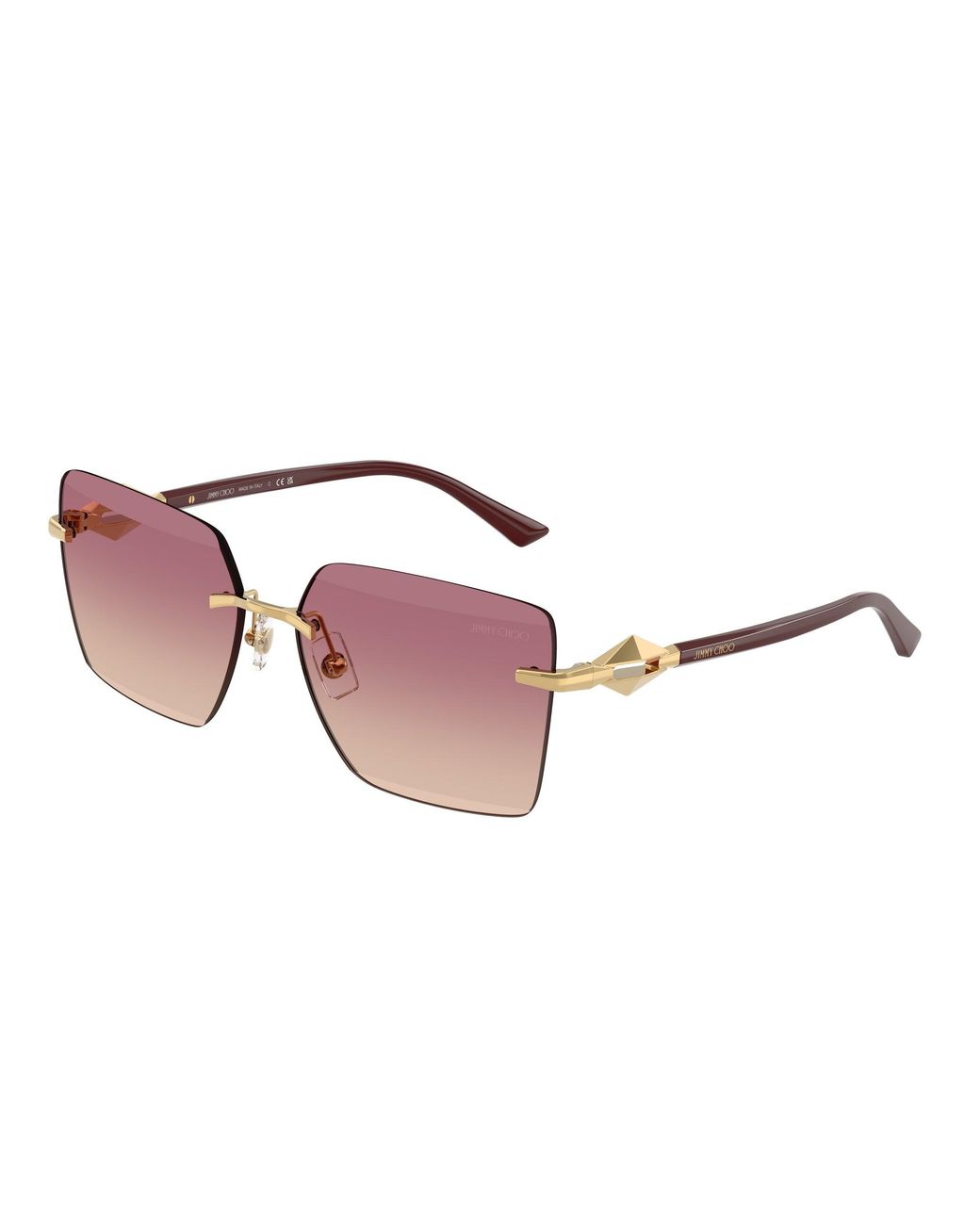Jimmy Choo Black Jc4018 302413 Sunglasses Metal Squared Normal Shaded