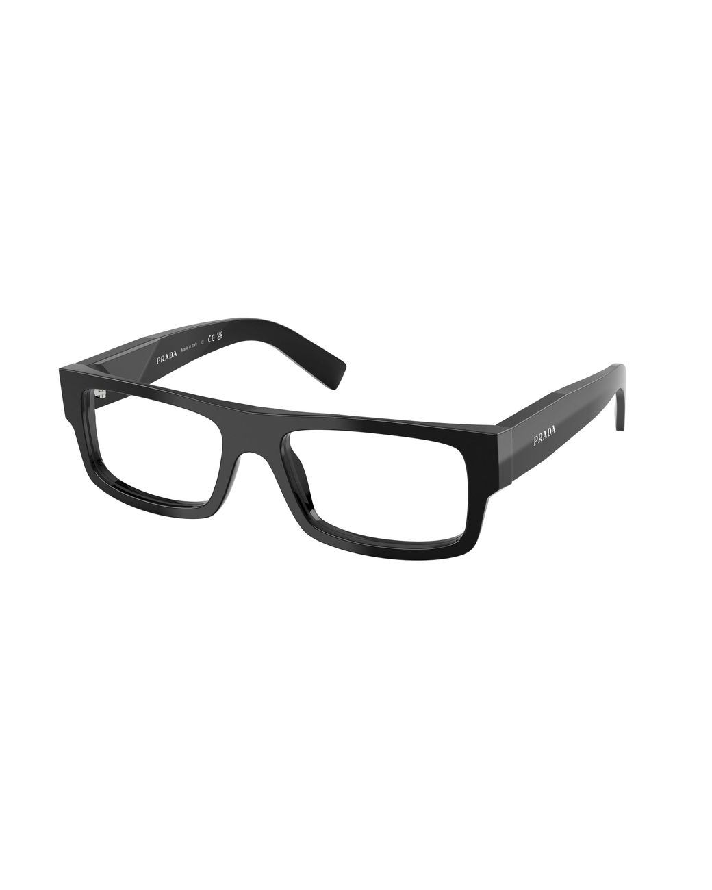 Prada Black Pr D06V 16K1O1 Optical Frames Acetate Transparent Squared Normal for men