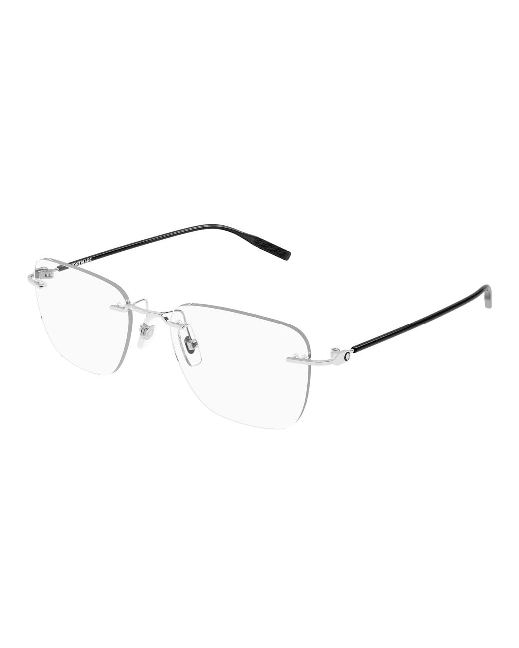 Montblanc Black Mb0508O 001 Optical Frames Metal Transparent Squared for men