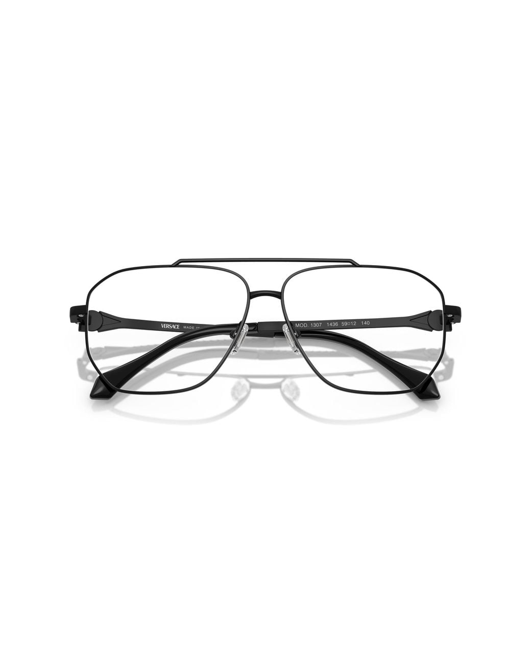 Versace Black Ve1307 1436 Optical Frames Metal Pilot Normal for men