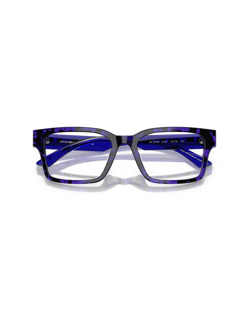 Emporio Armani Black Ea3245U 6183 Optical Frames Acetate Squared Normal