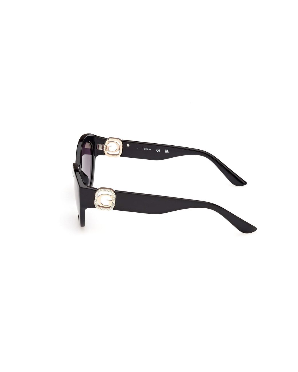 Guess Black Gu00104 01B Sunglasses Injected Round Normal Shaded