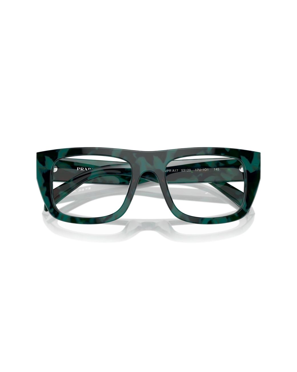Prada Black Pr A17V 17U1O1 Optical Frames Acetate Transparent Squared Normal