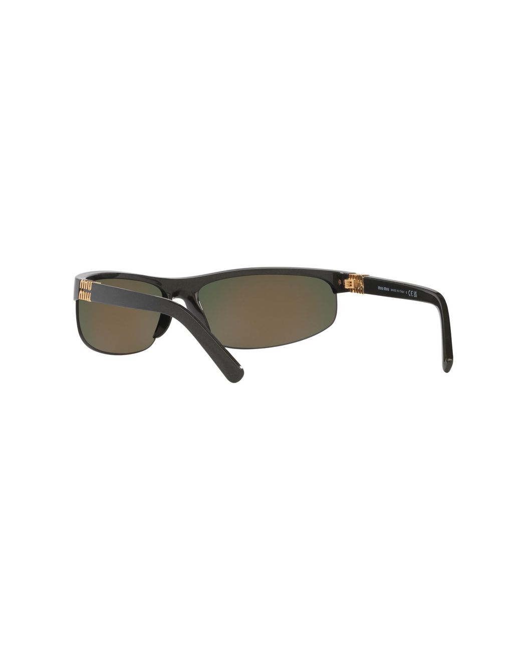 Miu Miu Black Mu A02S 17Y5M0 Sunglasses Injected Round Mirrored