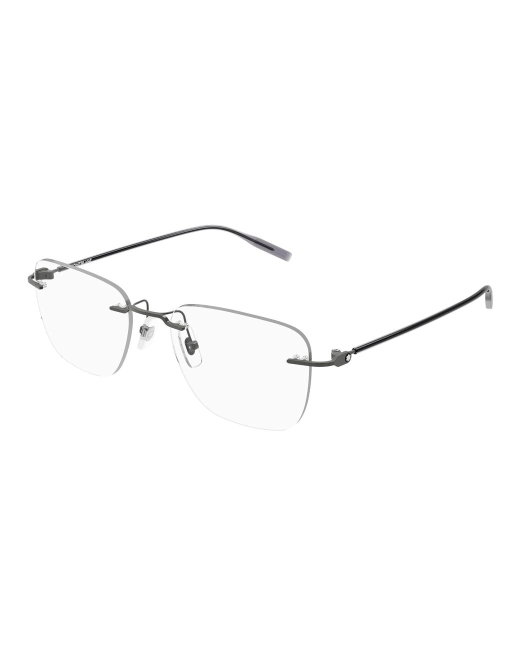 Montblanc Black Mb0508O 003 Optical Frames Metal Transparent Squared for men