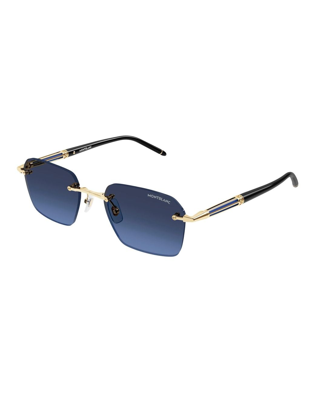 Montblanc Black Mb0526S 003 Sunglasses Metal Squared Nuanced for men