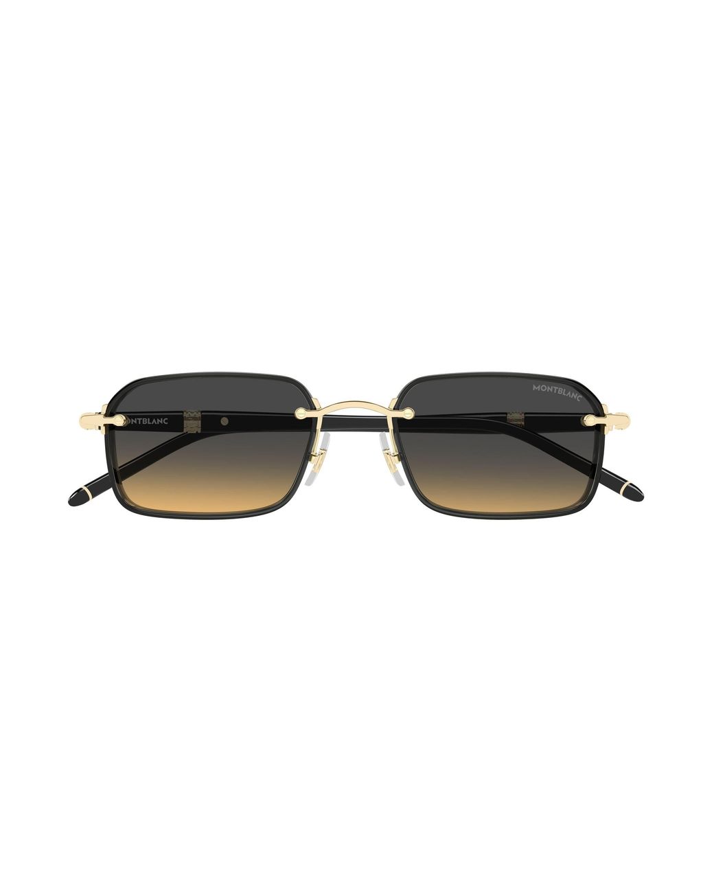 Montblanc Black Mb0483S 002 Sunglasses Metal Squared for men