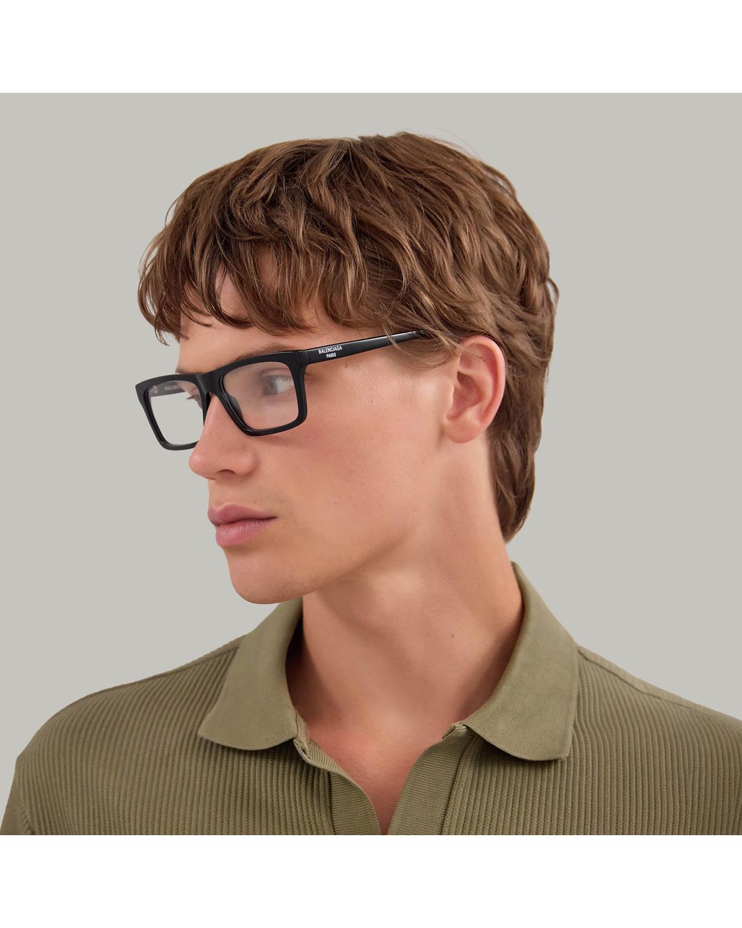 Balenciaga Black Bb0499O 001 Optical Frames Acetate Transparent Squared for men