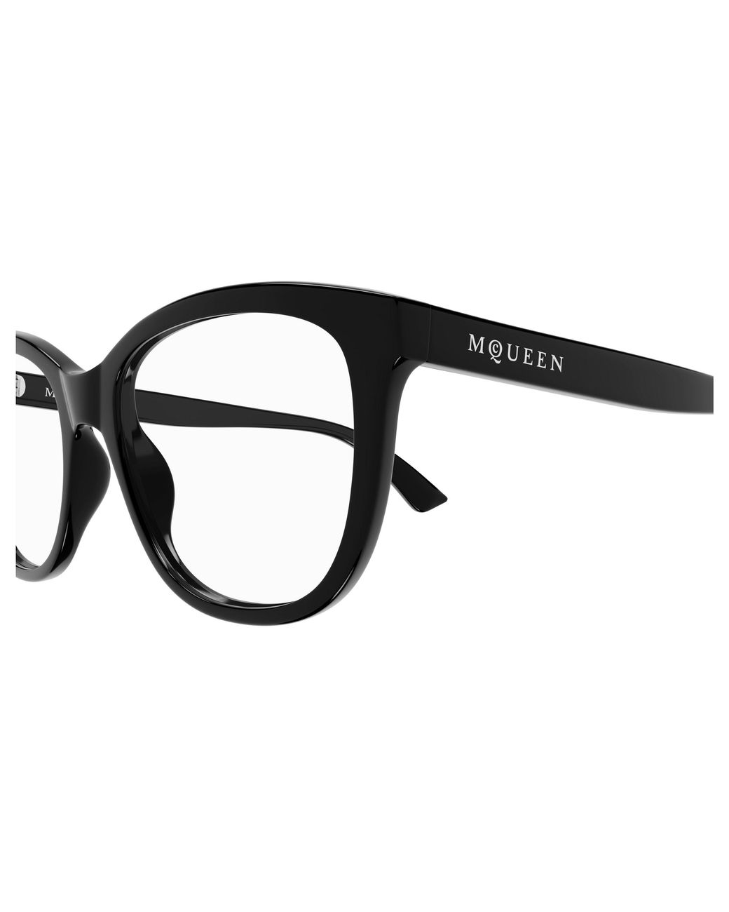McQueen Black Am0487O 001 Optical Frames Acetate Transparent Cat Eye