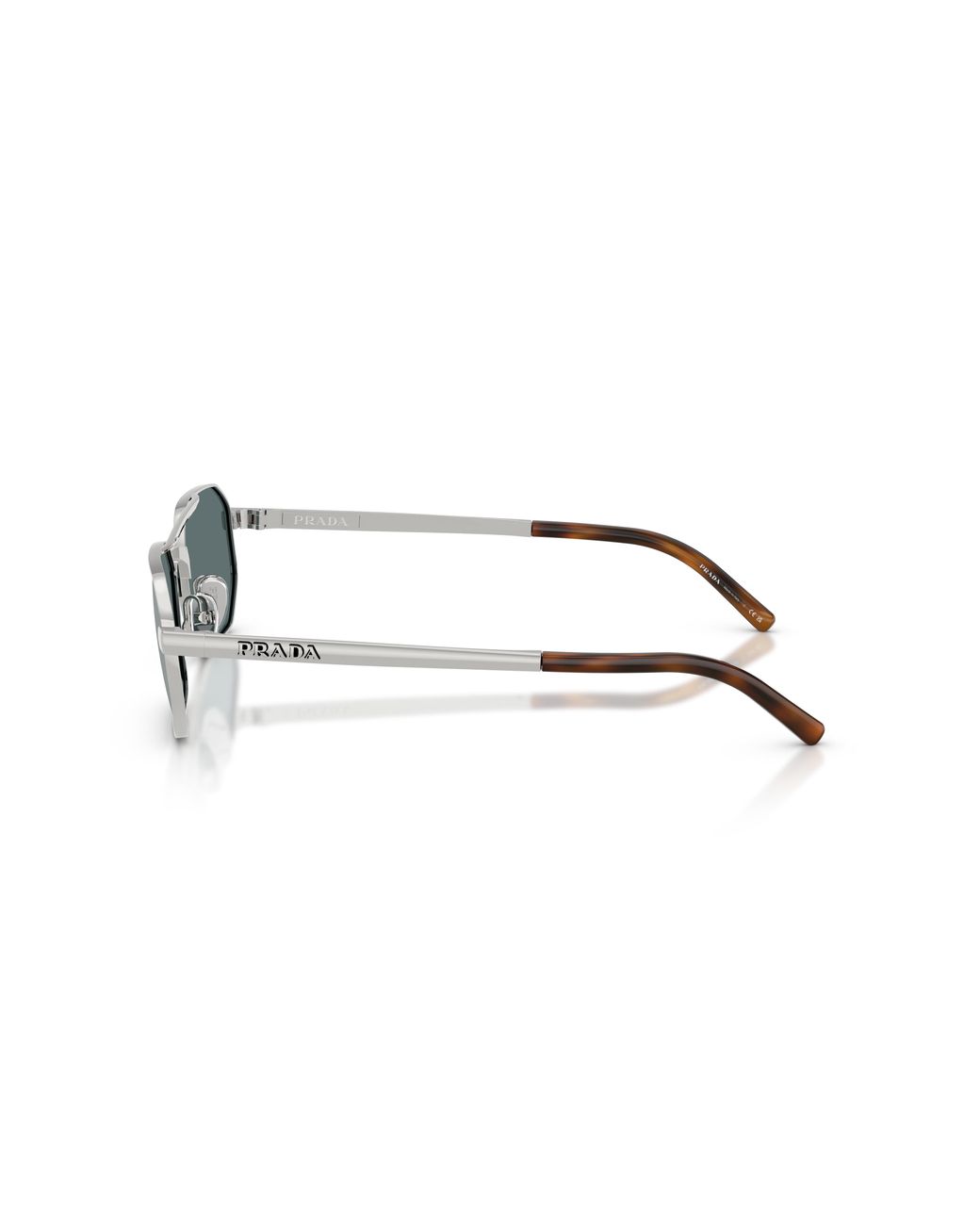 Prada Black Pr D53S 1Bc40X Sunglasses Metal Geometric Mirror for men