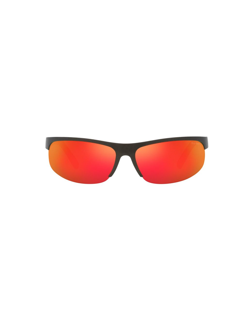 Miu Miu Black Mu A02S 17Y5M0 Sunglasses Injected Round Mirrored
