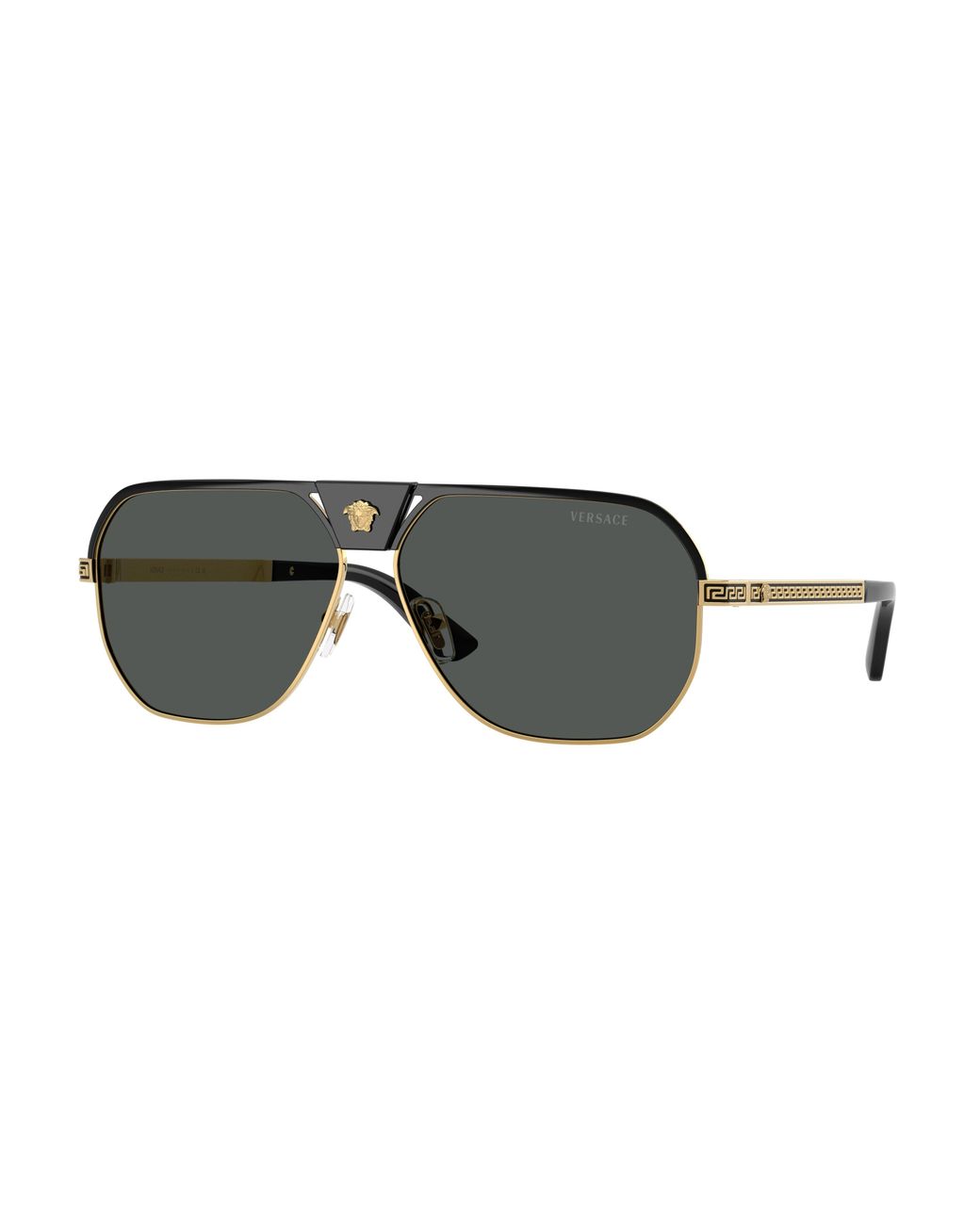 Versace Black Ve2294 100281 Sunglasses Metal Squared Polarized for men