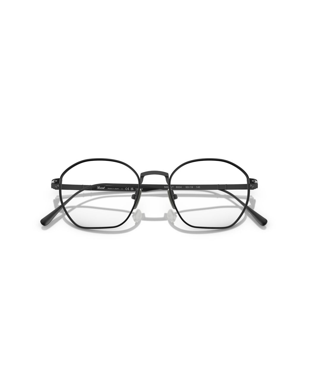 Persol Black Po5004Vt 8004 Optical Frames Titanium Transparent Geometric Normal
