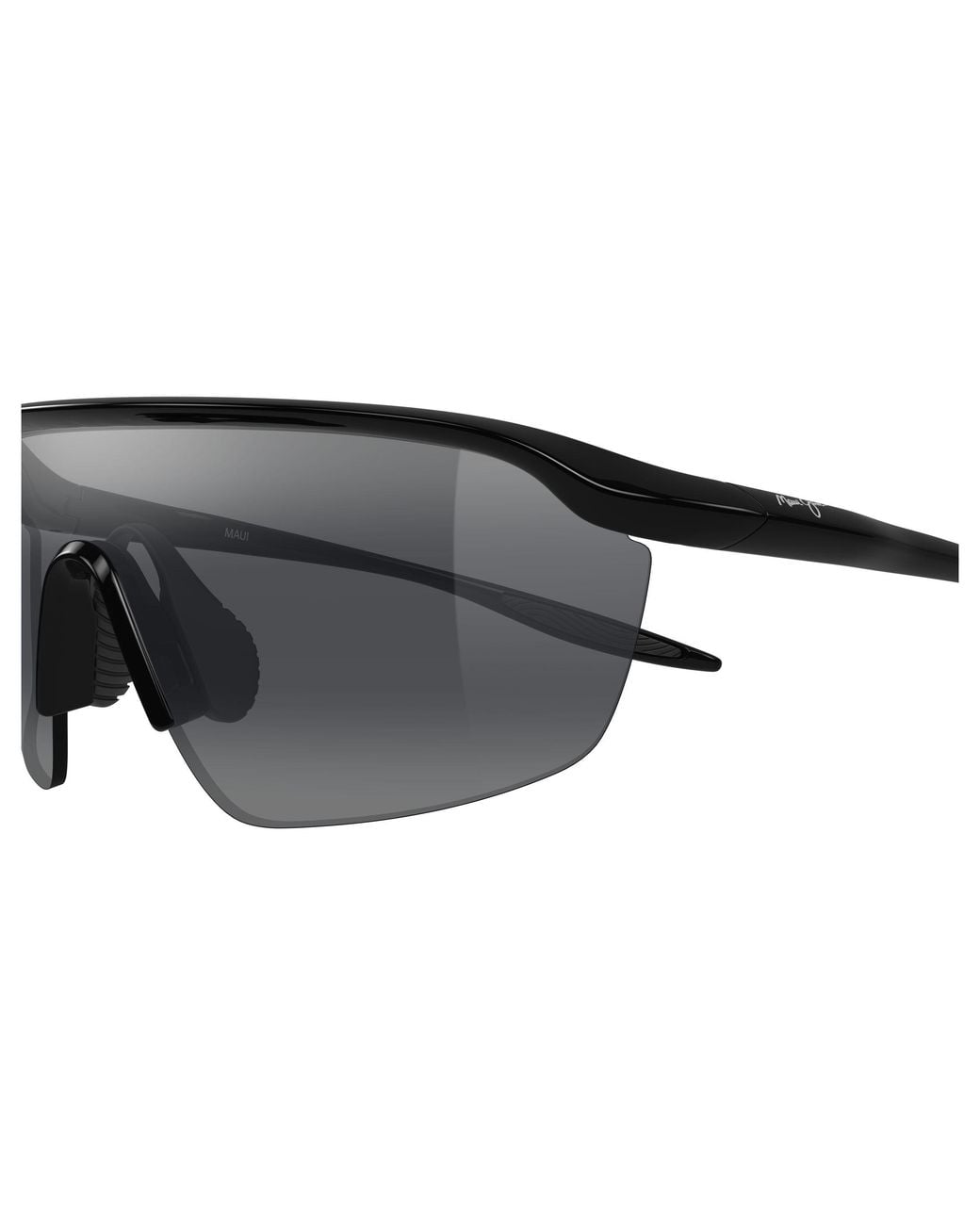 Maui Jim Black Mj0375Sa 001 Occhiali Da Sole Bio-Iniettato Grigio Avvolgente Polarizzata