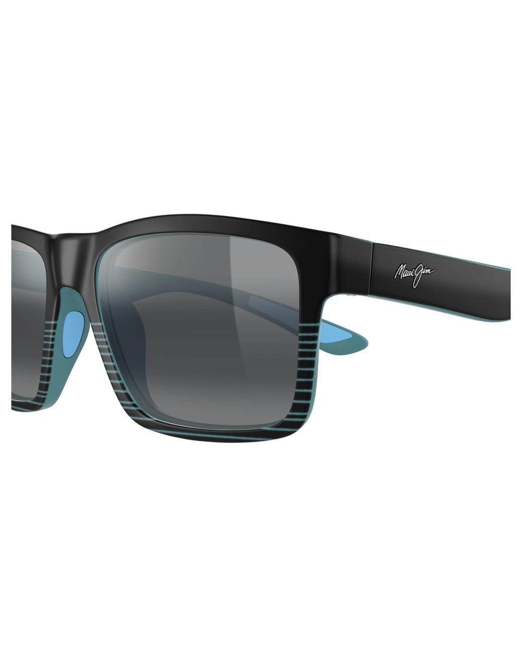 Maui Jim Black Mj0897S 001 Occhiali Da Sole Iniettato Grigio Squadrata
