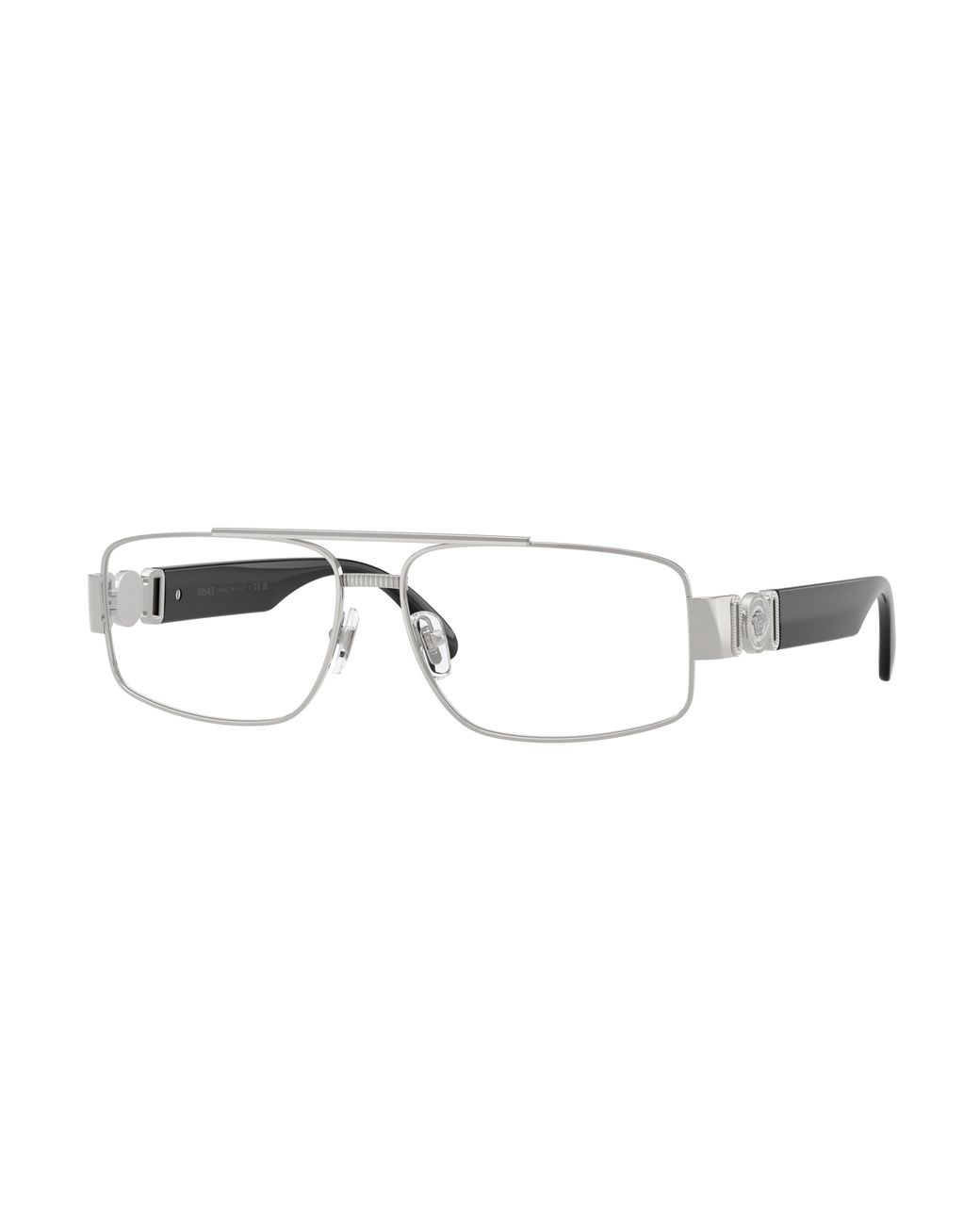 Versace Black Ve1317 1000 Optical Frames Metal Transparent Squared Normal for men