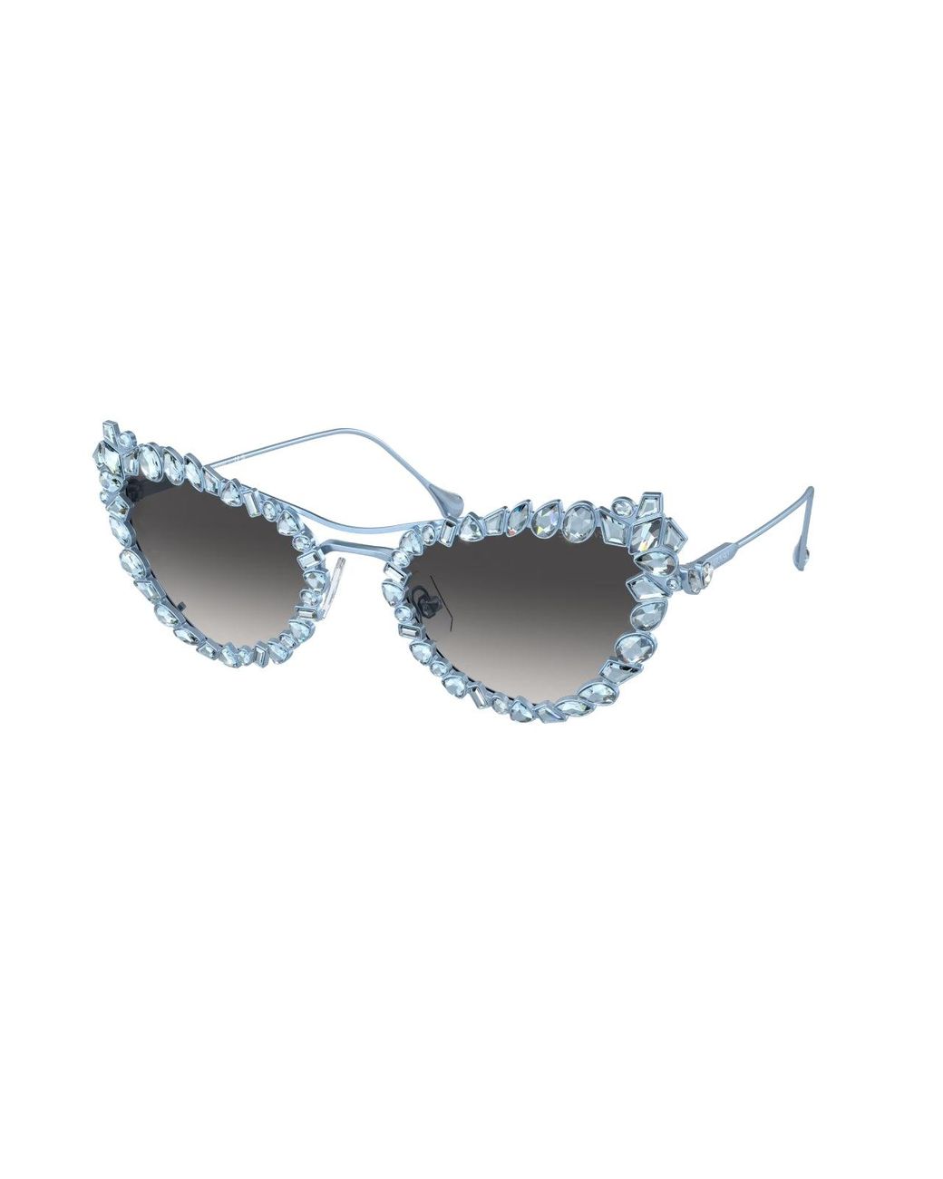 Swarovski Blue Sk7011 40198G Sunglasses Metal Geometric Normal Shaded