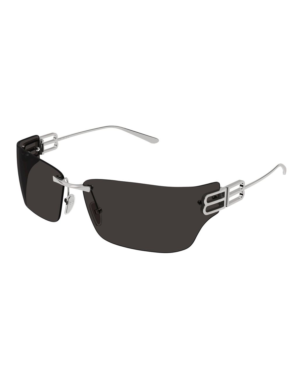 Balenciaga Black Bb0485Sa 001 Sunglasses Metal Squared