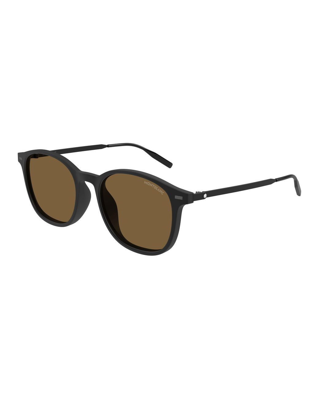 Montblanc Black Mb0454Sa 002 Sunglasses Injected Round for men