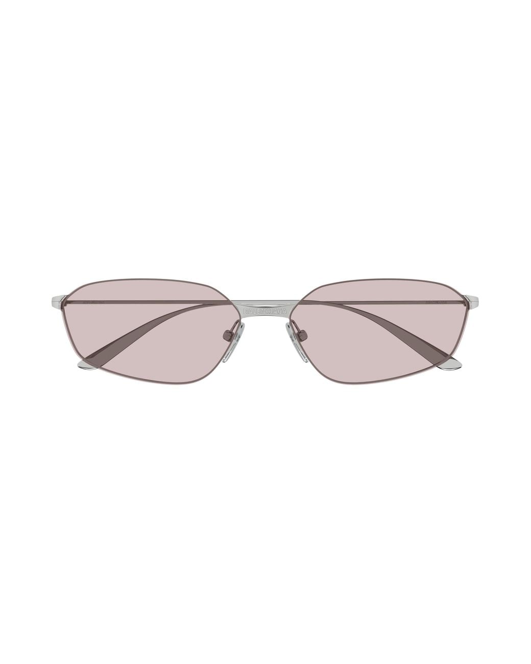 Balenciaga Black Bb0412S 006 Occhiali Da Sole Metallo Rosa Geometrica