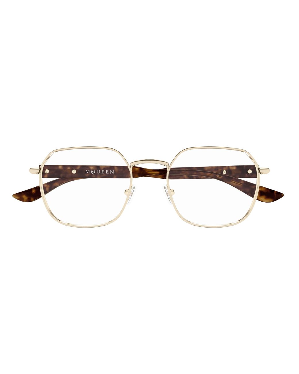 McQueen Black Am0499O 003 Optical Frames Acetate Transparent Geometric for men