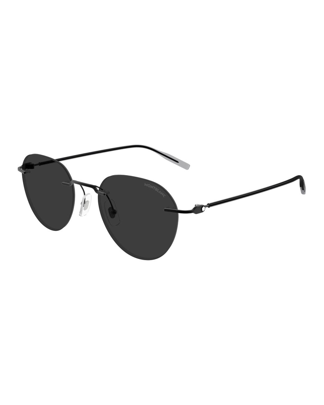 Montblanc Black Mb0428S 001 Sunglasses Metal Round for men