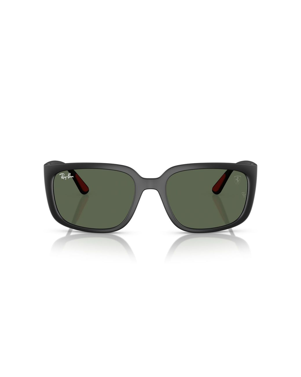 Ray-Ban Black Rb4443m Scuderia Ferrari Collection Sunglasses Frame Green Lenses