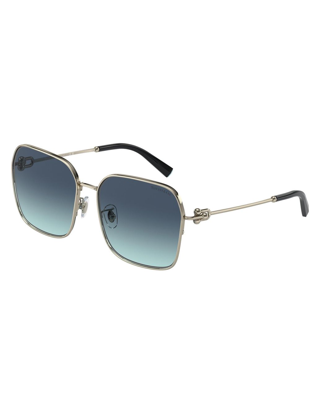 Tiffany & Co Black Tf3093D 60219S Sunglasses Metal Squared Normal Shaded