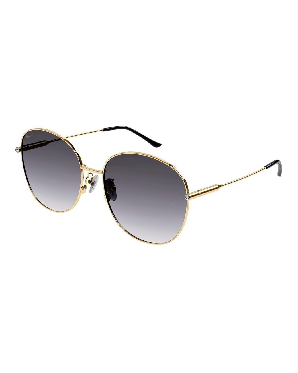 Gucci Black Gg1416Sk 001 Sunglasses Metal Squared Normal Shaded