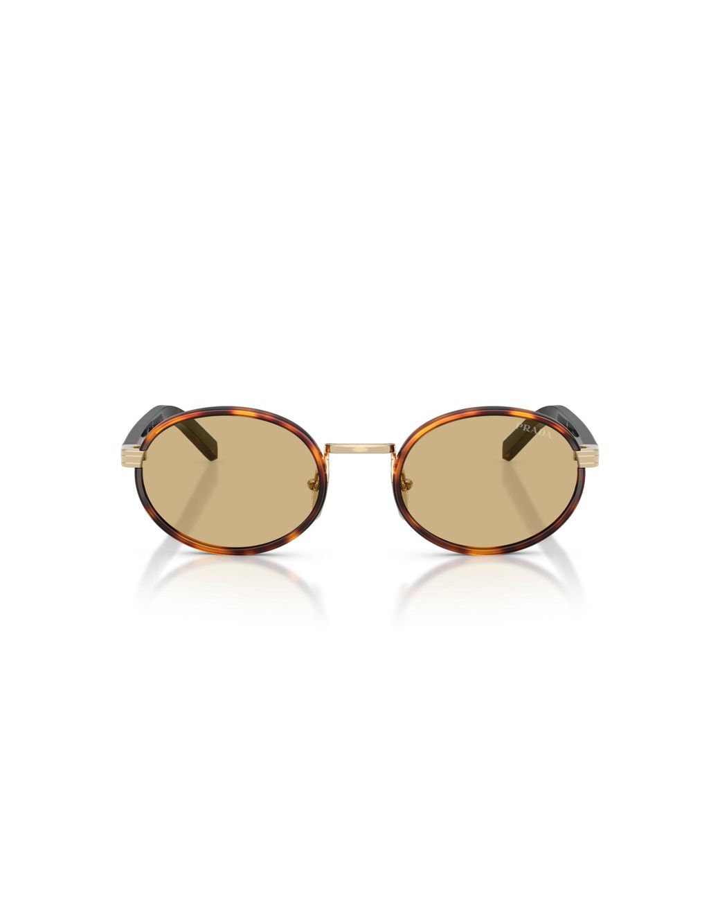 Prada Black Pr B56S 21E10R Sunglasses Steel Round Normal