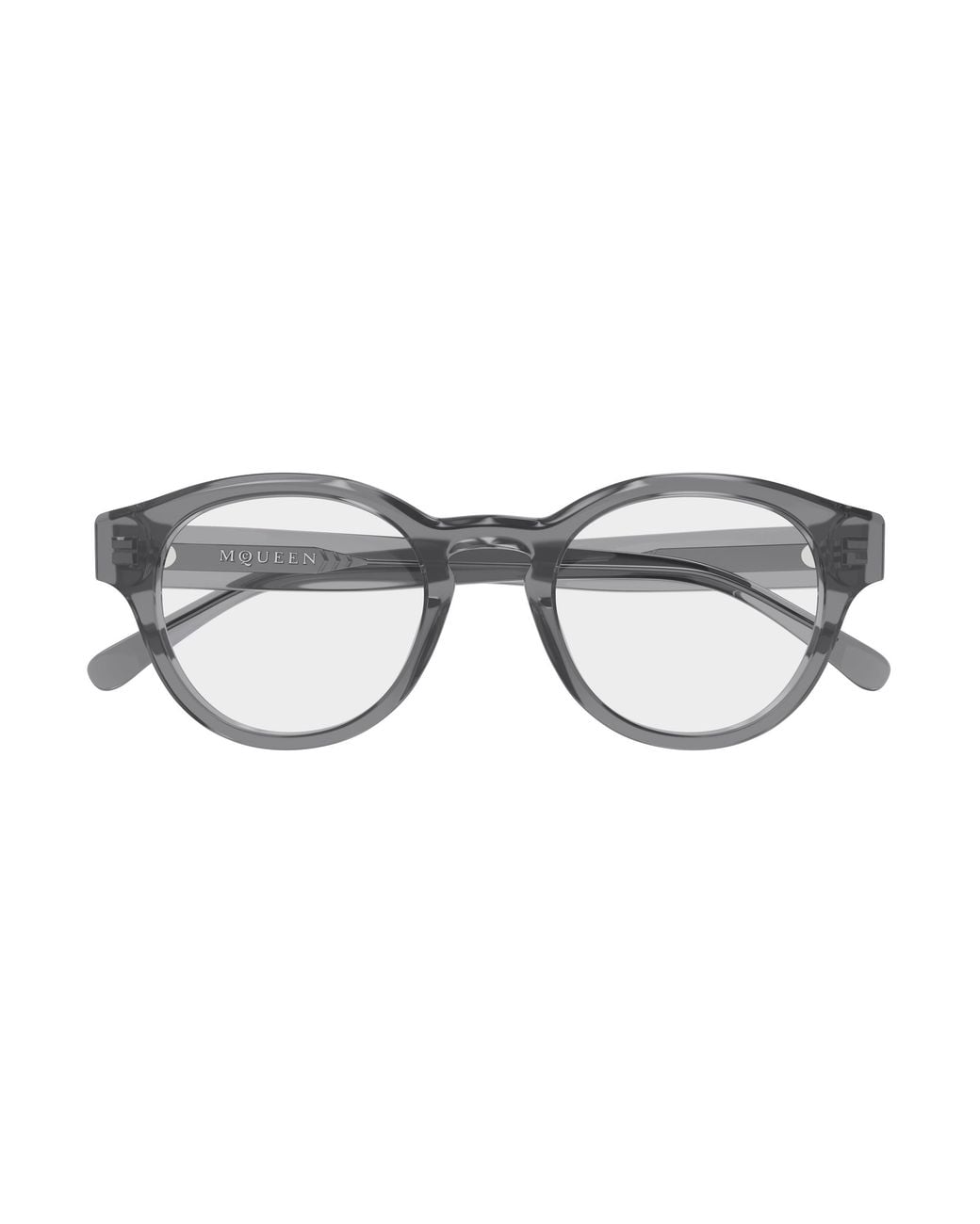 McQueen Black Am0581O 004 Montature Da Vista Acetato Trasparente Rotonda