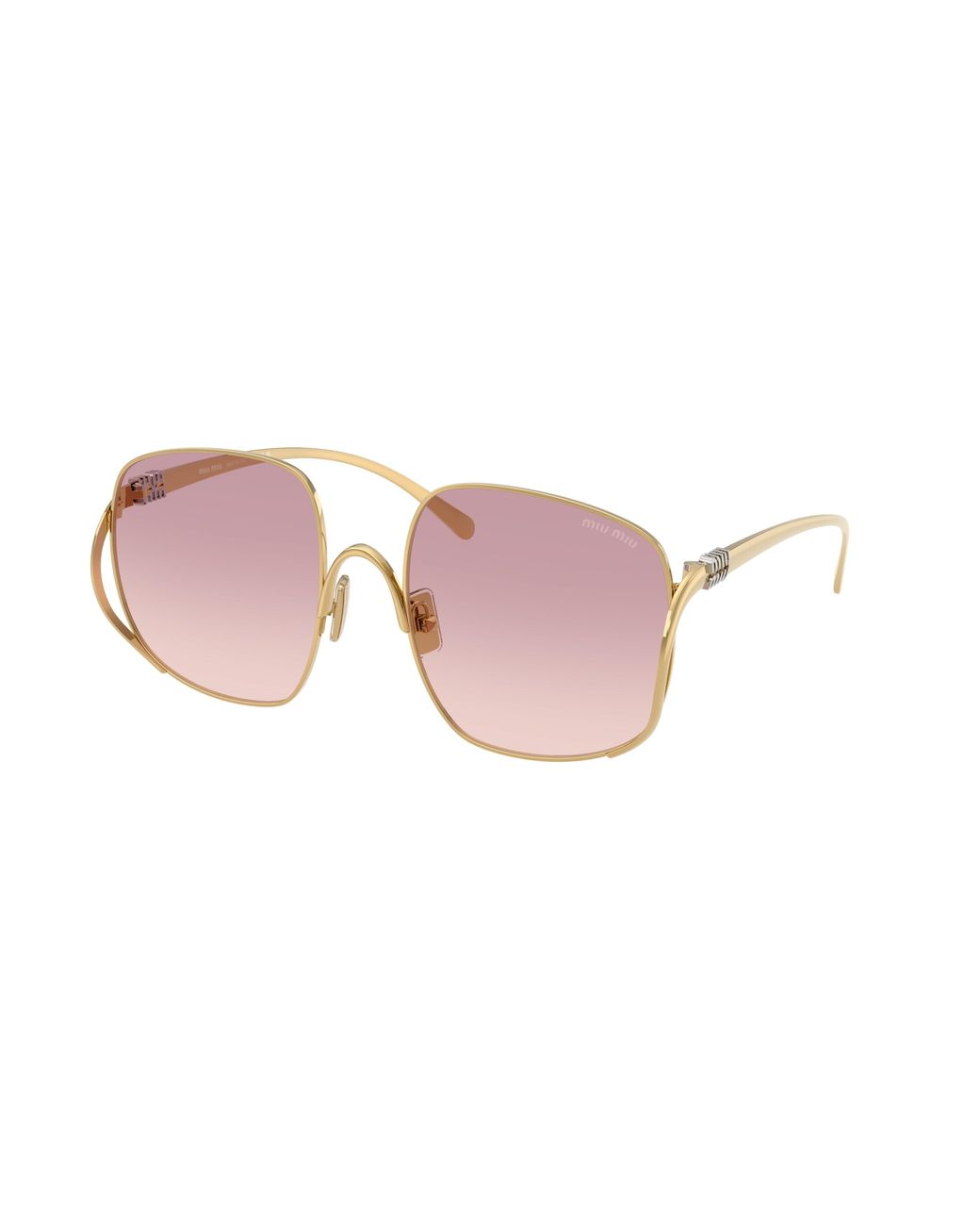 Miu Miu Black Mu A57S 5Ak40S Sunglasses Metal Squared Normal Shaded