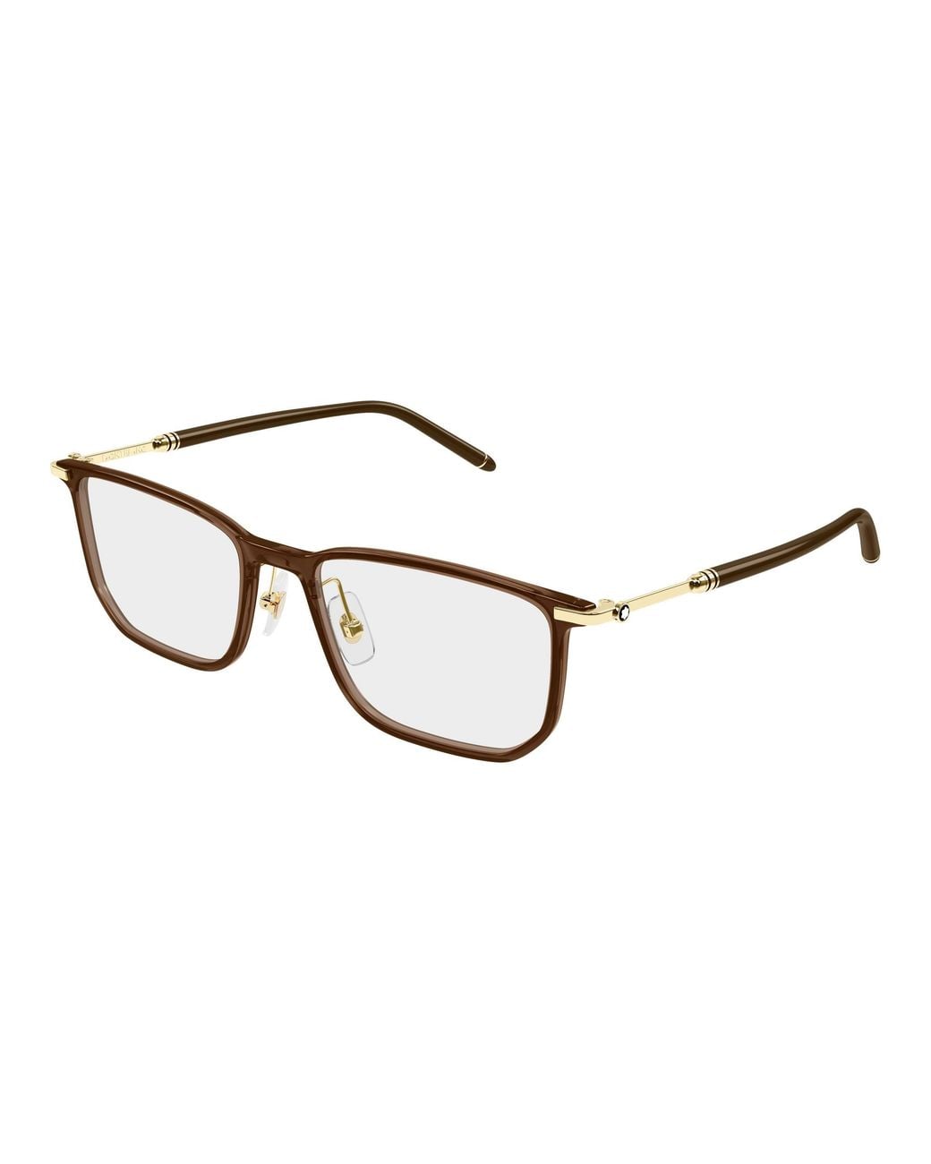 Montblanc Black Mb0523O 004 Optical Frames Injected Transparent Squared for men