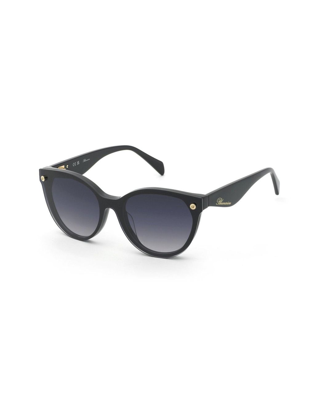 Blumarine Black Ubm894 700 Sunglasses Acetate Smoke Geometric Normal Nuanced