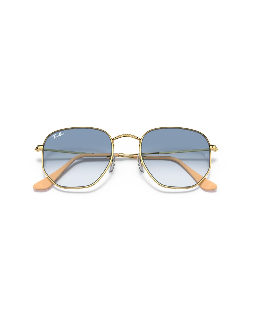 Ray-Ban Black Hexagonal Sunglasses Frame Blue Lenses