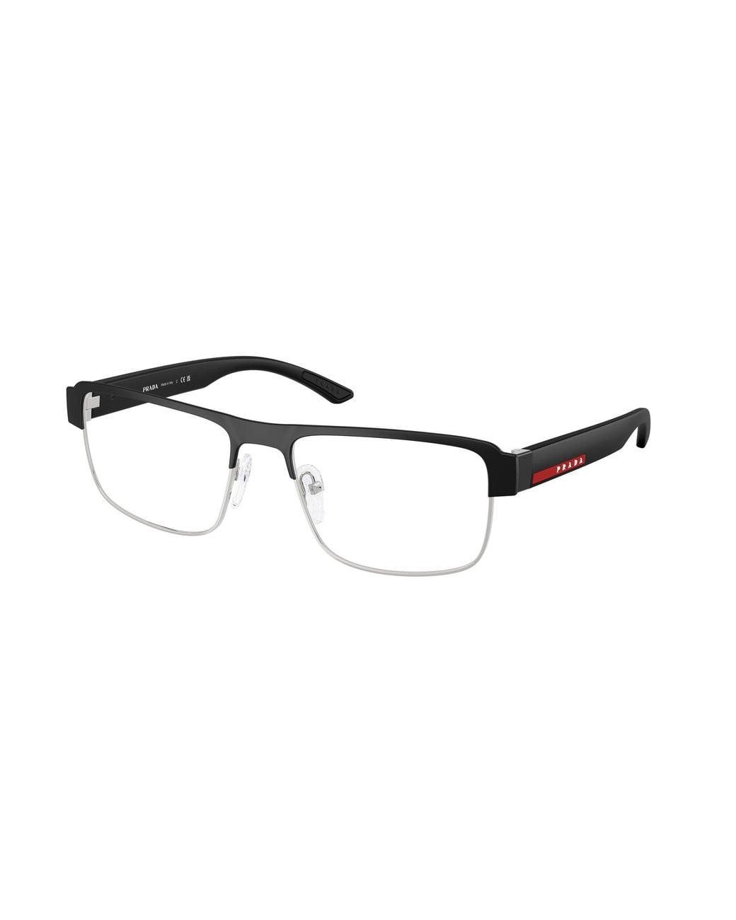Prada Linea Rossa Black Ps 51Rv 1Bo1O1 Optical Frames Metal Squared Normal for men