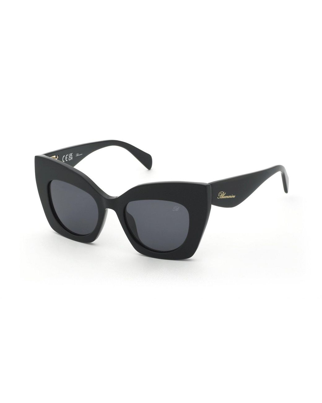 Blumarine Black Sbm902 700 Sunglasses Acetate Smoke Butterfly Normal