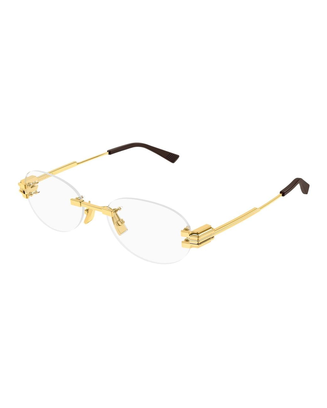 Bottega Veneta Black Bv1512O 001 Optical Frames Metal Transparent Round