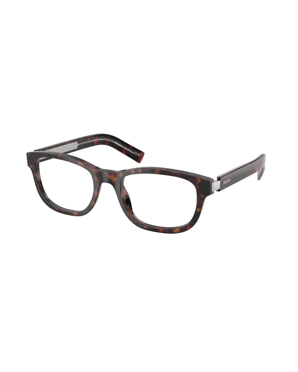Prada Black Pr D16V 17N1O1 Optical Frames Acetate Transparent Squared Normal for men