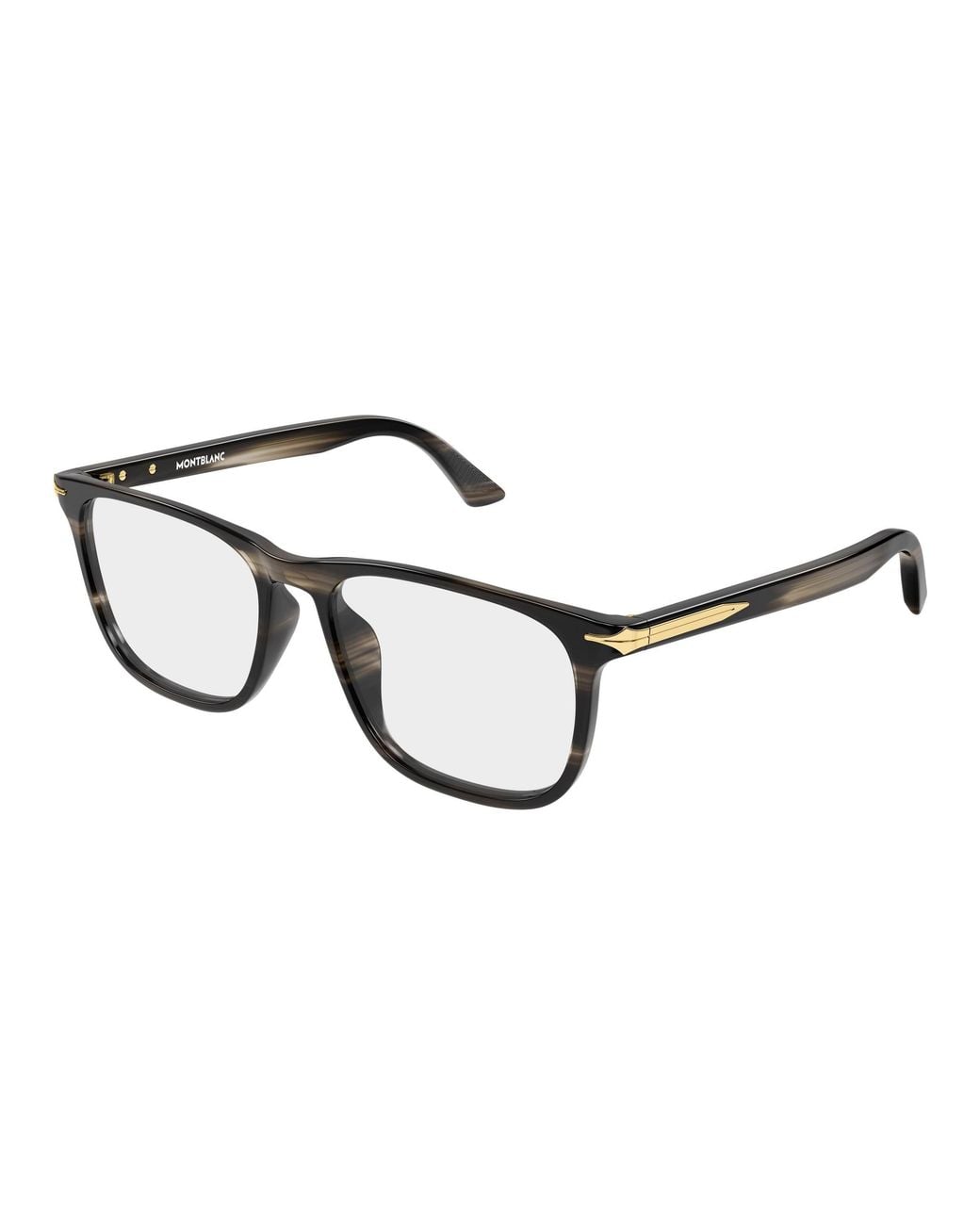 Montblanc Black Mb0520Ol 008 Optical Frames Acetate Transparent Squared for men
