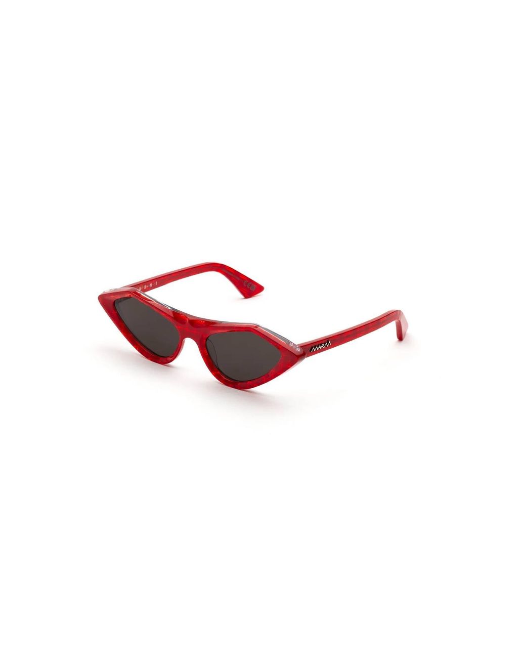 Marni Red Lre Tikbarri Comb Sunglasses Acetate Cat Eye