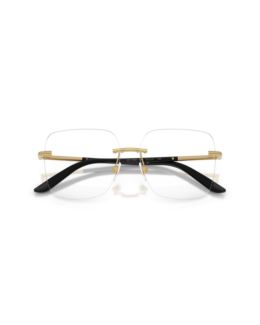 Dolce & Gabbana Black Dg1360 02 Optical Frames Metal Squared Normal