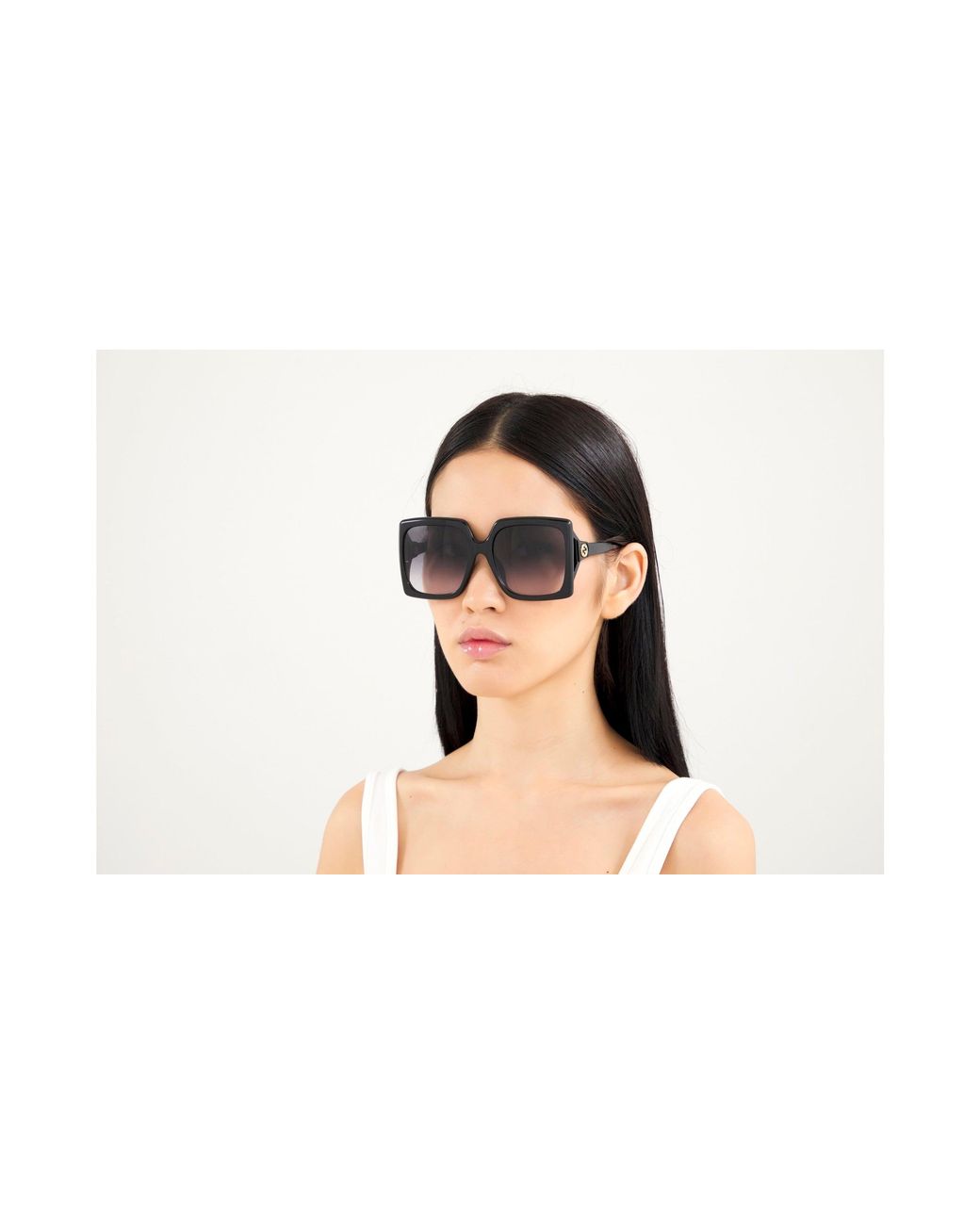 Gucci Black Gg0876Sa 001 Sunglasses Acetate Squared Normal Shaded