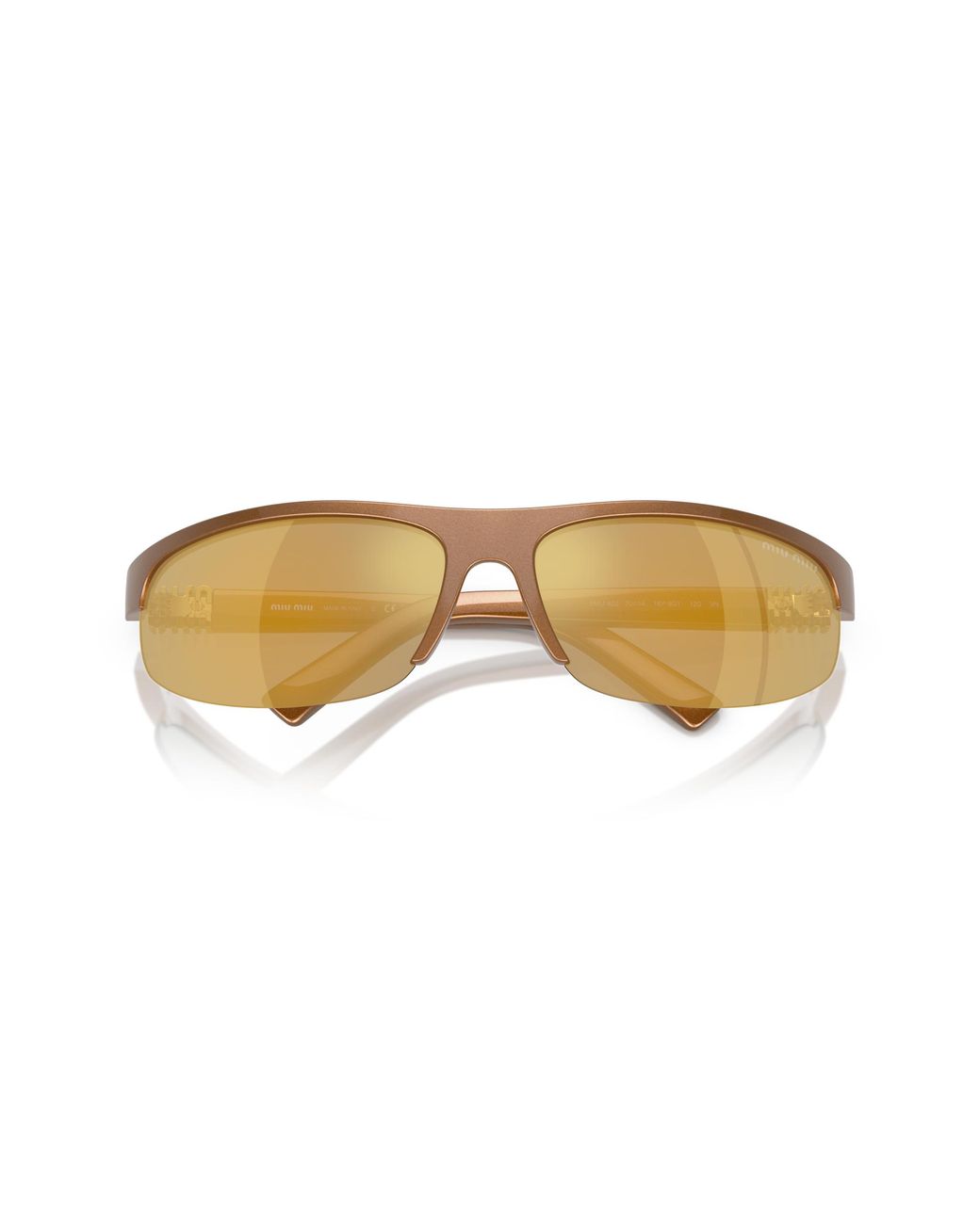 Miu Miu Black Mu A02S 16Y8G1 Sunglasses Injected Round Mirrored