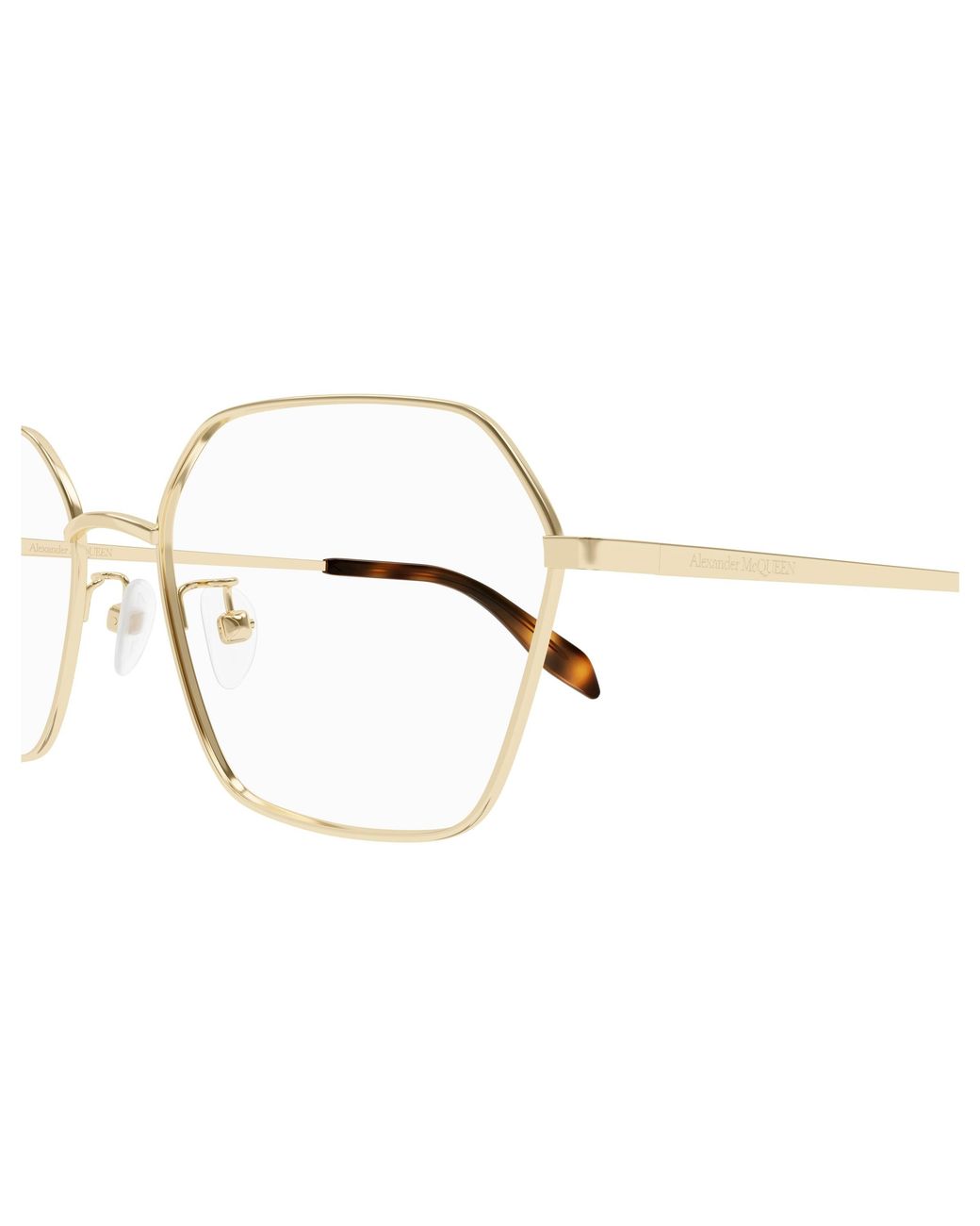 McQueen Black Am0437O 002 Optical Frames Metal Geometric