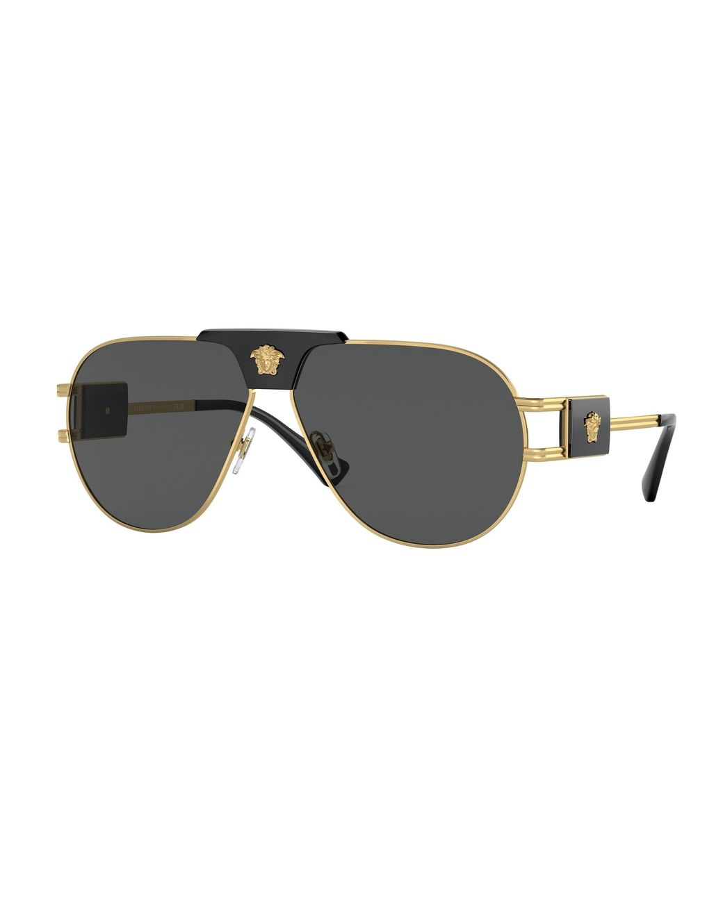 Versace Black Ve2252 100287 Sunglasses Steel Pilot Normal for men